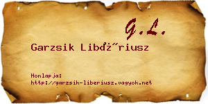 Garzsik Libériusz névjegykártya